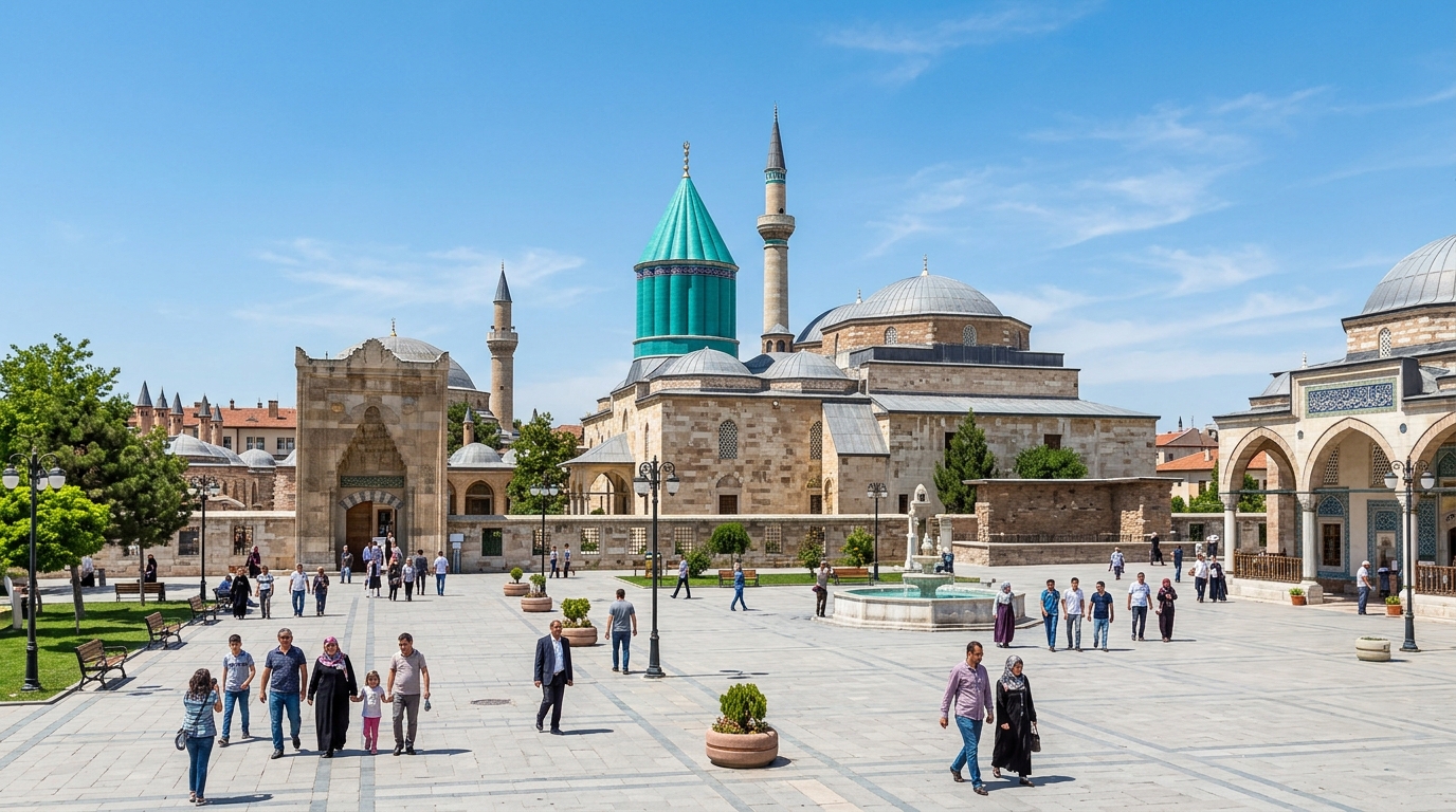 Konya historic city center and Mevlana museum